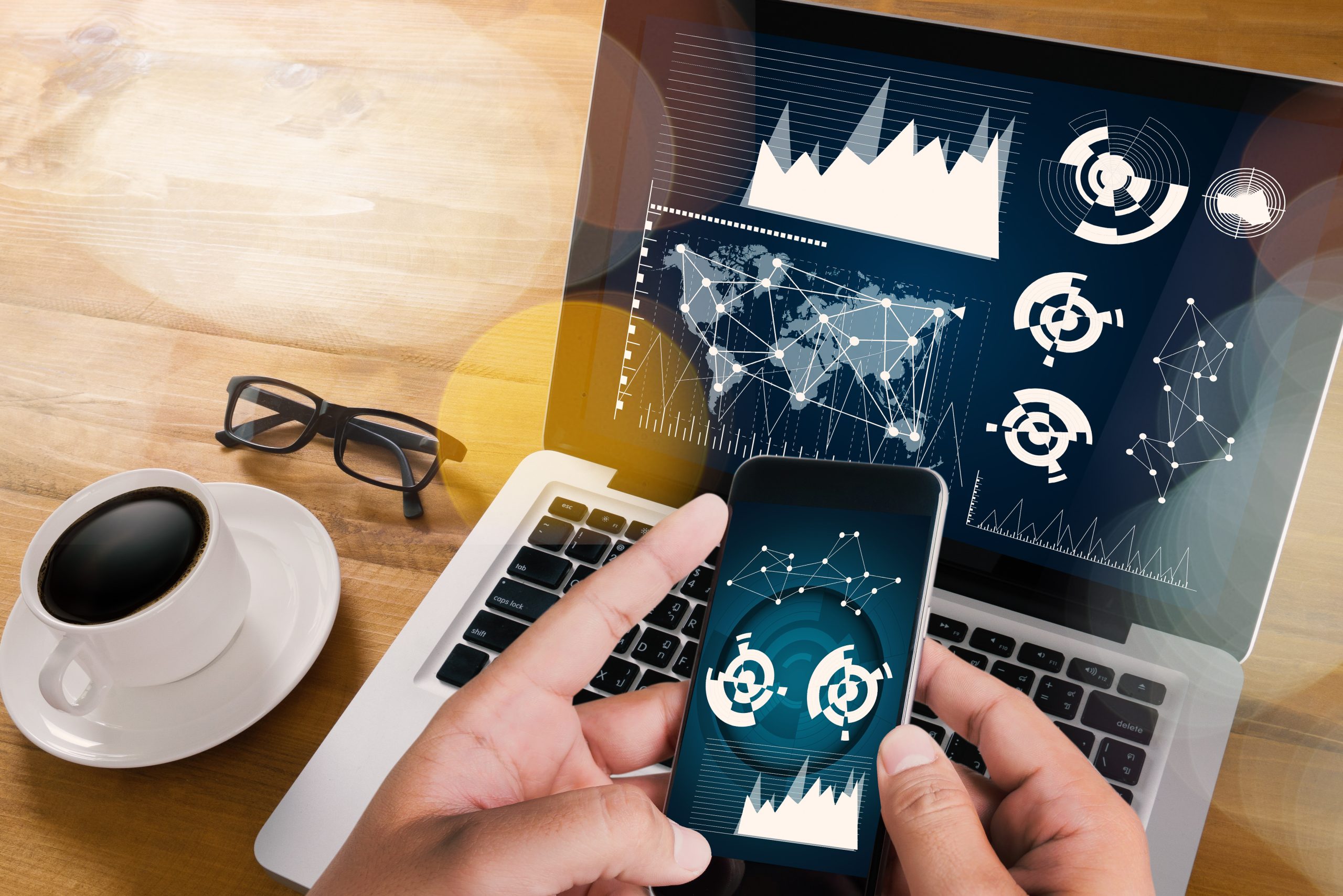Digital marketing professional working